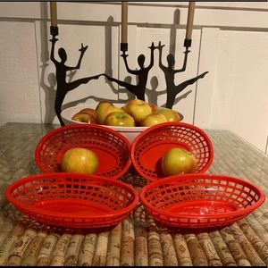 12 RED plastic hotdog hamburger sandwich baskets